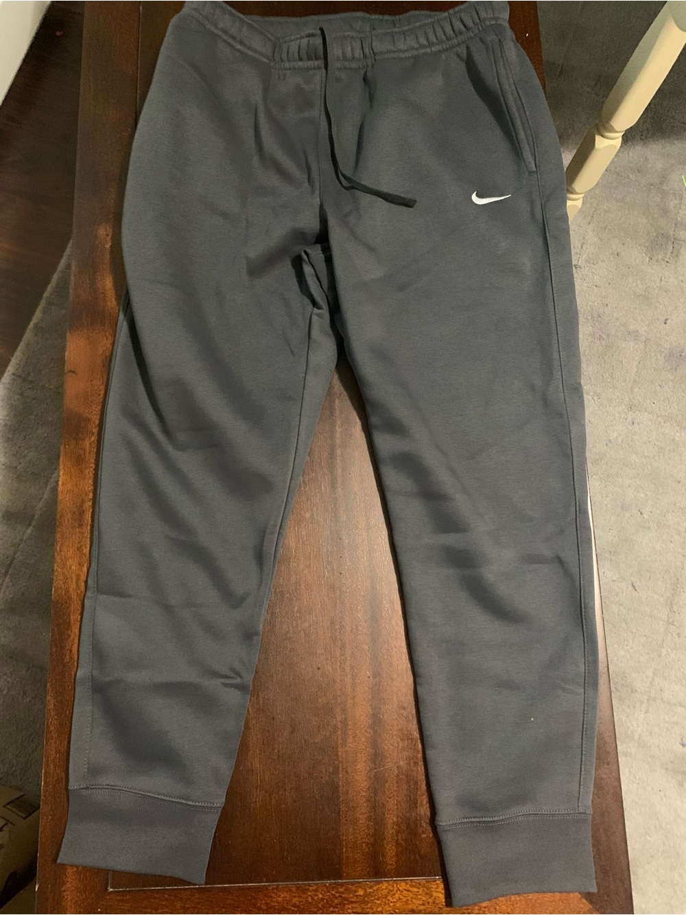 Nike Gray Joggers with White Swoosh